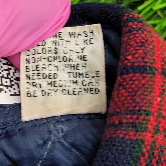 Vintage 90s MOD Western Plaid Wool Jacket Large 24x30 Shacket - Picture 8 of 12